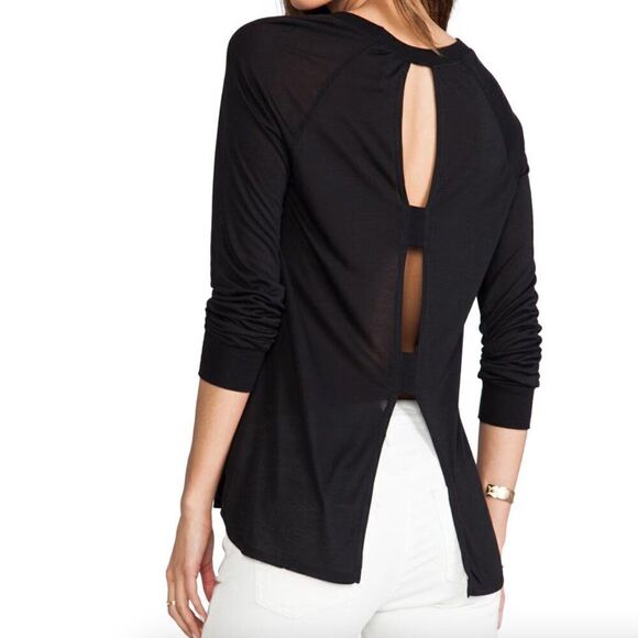 Lanston REVOLVE long sleeve black open back tunic NWT size Small - Picture 1 of 16